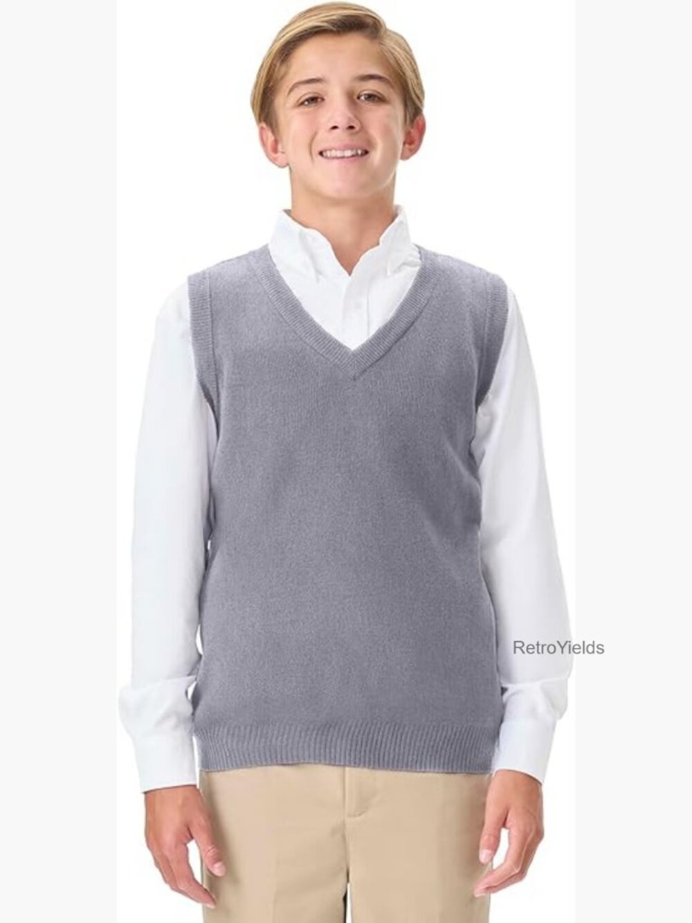 Boys' Uniform Sweater Vest V-Neck Sleeveless